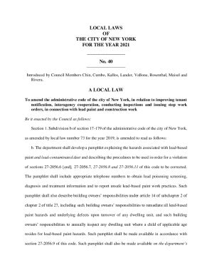 NYC Local Laws of 2,021.